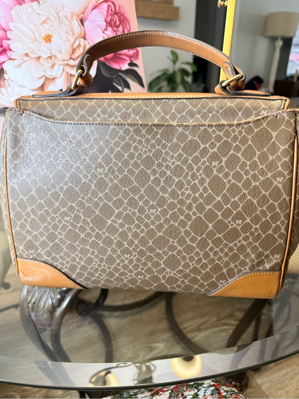 Nina Ricci Vintage Monogram Satchel and Nina Ricci gold tone Necklace set - Picture 6 of 12